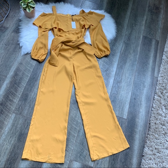 NWT Anthropologie Current Air Mustard Jumpsuit Med - Picture 9 of 15